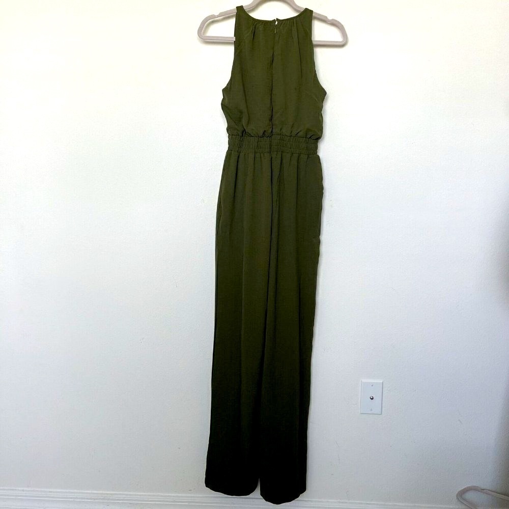 NEW Tahari Jumpsuit Green Size 2 wide leg palazzo olive NWT - Picture 6 of 8